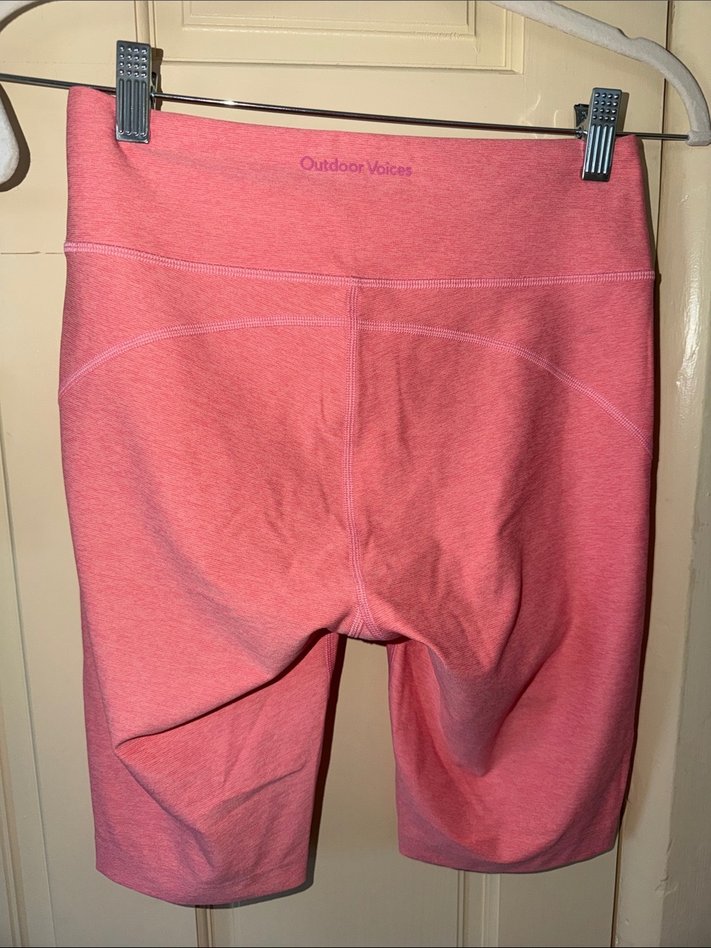 Outdoor Voices Coral Pink High-Rise Bike Shorts - Picture 4 of 5